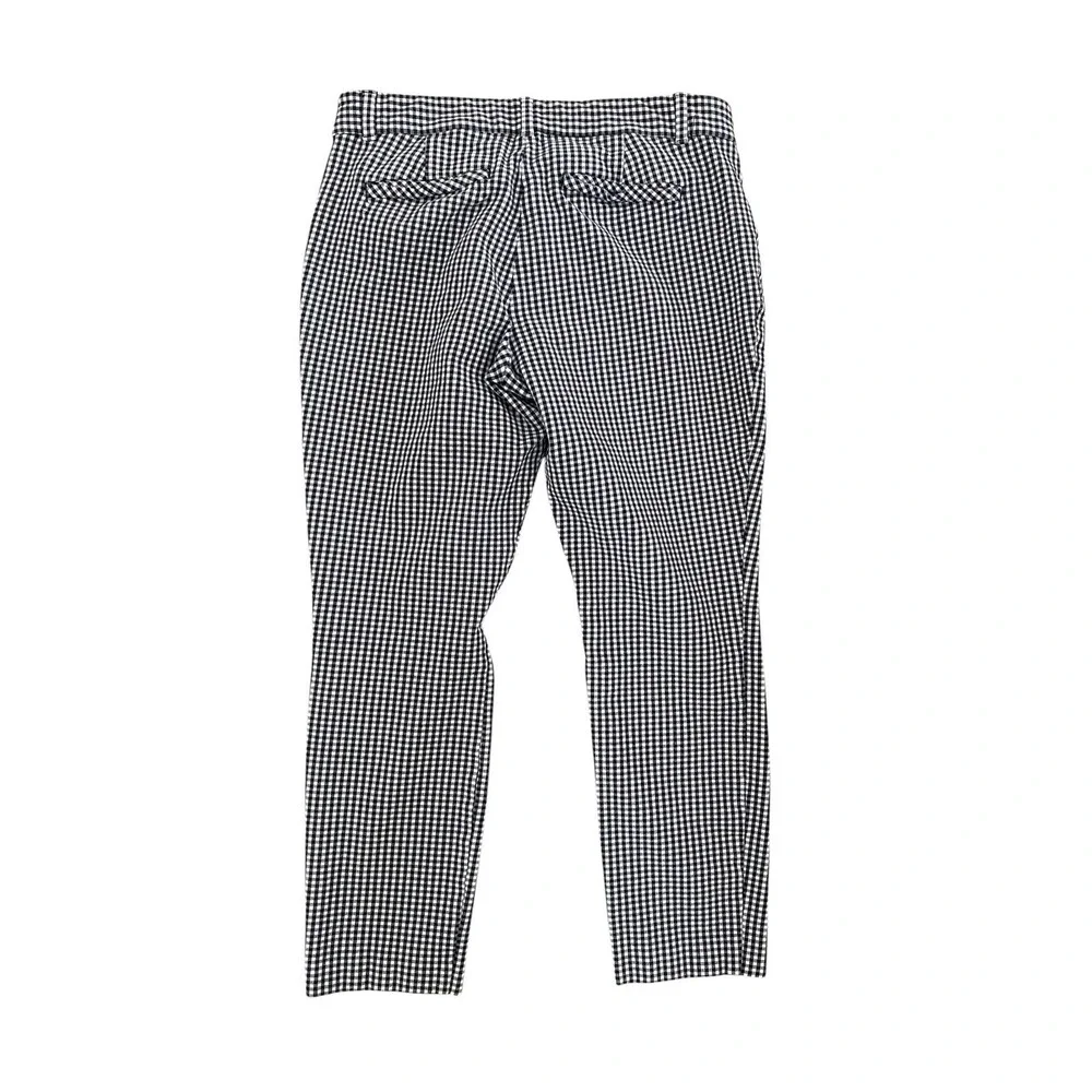 GAP Womens Skinny Ankle Black & White Gingham Pants Size 8 w/ Zip Pockets